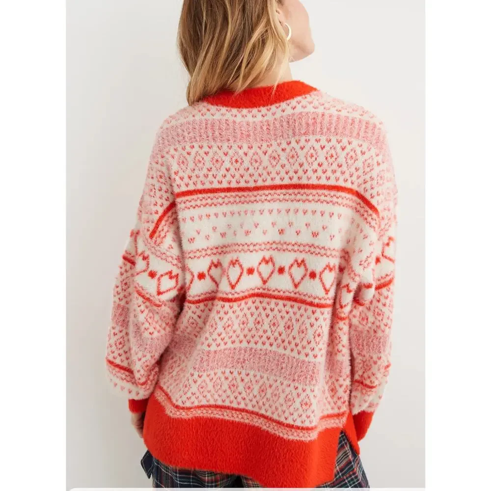Aerie Flurry Oversized Comfy Soft Crew Neck Sweater in sunburst. Size S NWT
